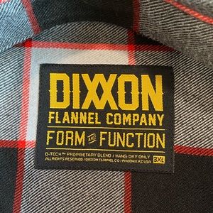 Dixxon Flannel Co Black Red Gray Long Sleeve Flannel Sz 3XL w/ Buttons